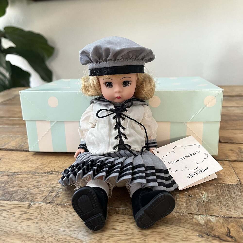 Madame Alexander "Victorian Sailorette" 2002 8" Sleep Eyes Blonde Pleated Skirt